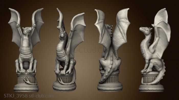 3D model dragon chess alien beauty queen (STL)