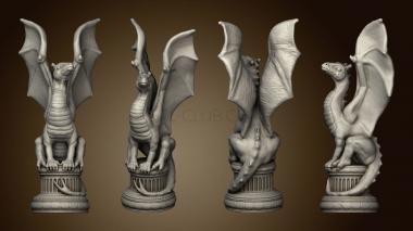 3D model dragon chess alien beauty queen (STL)