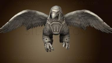 3D model Dwarves Female Gryphon Rider with separately Dwarf (STL)