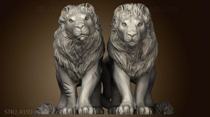 3D model Figurine Wondrous Power Gold Lions (STL)