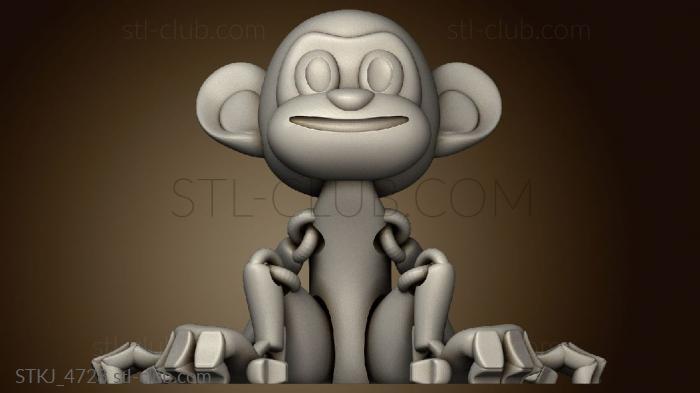 3D model monkey flexi in place Adj Factory (STL)