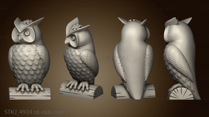 3D model Owl Couple D Smooth Female (STL)