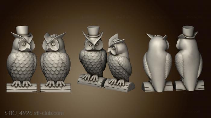 Owl Couple D Smooth Pair