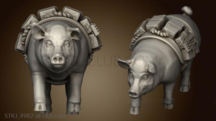 3D model Post Apocalyptic War Pig supp (STL)