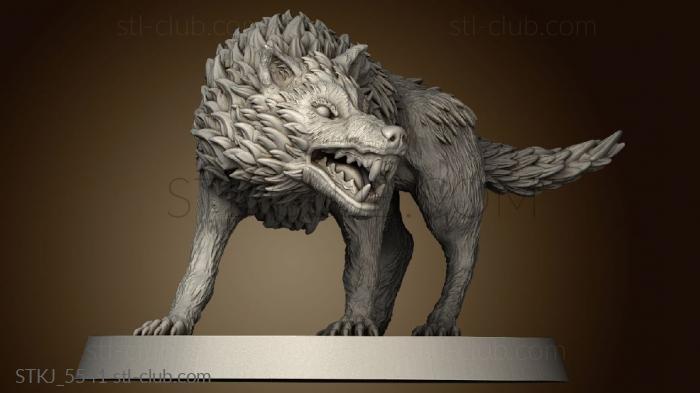 Wolf Open Mouth with base