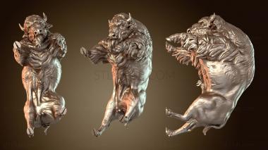 3D model American Bison Fight Youthful (STL)