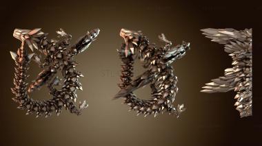 3D модель Сочлененный кристальный дракон с крыльями (STL)