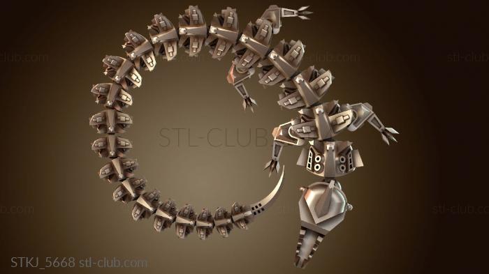 Статуэтки животных Шарнирный робот-дракон с подвижными челюстями и носом