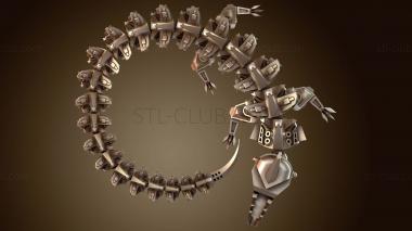 3D model Articulated Dragon Robot with Moving Jaws Nose (STL)