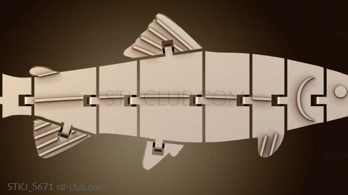 Статуэтки животных Сочлененная рыба на крючке