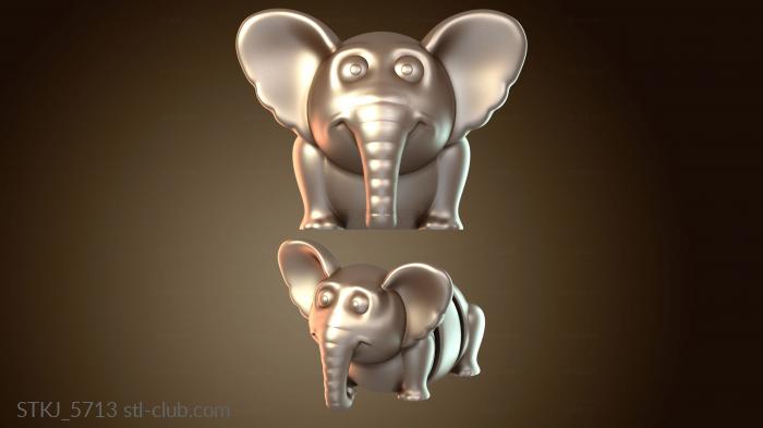 Статуэтки животных Слоненок, шарнирно сочлененный на месте