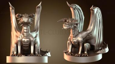 3D модель Черный дракон Вирмлинг Огненный (STL)