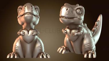 3D model Cute Dino Trex In Place (STL)