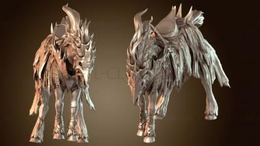 3D модель Конь смерти, стоящий с седлом (STL)