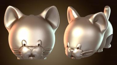 3D модель Кот-динозавр для сумки (STL)