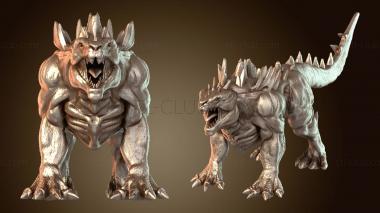 3D model Dragon Wolf with Rock Bold (STL)