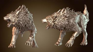 3D model Fenrir Wolf Roaring (STL)