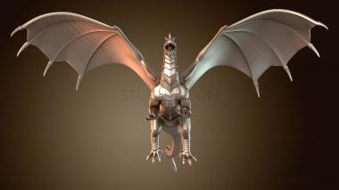 3D мадэль Летающий зеленый дракон молодой (STL)