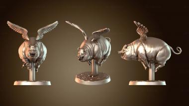 3D мадэль Анимированная летающая свинья (STL)