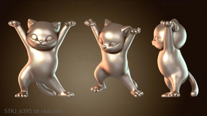 Статуэтки животных Забавный держатель для ручек в виде кошки