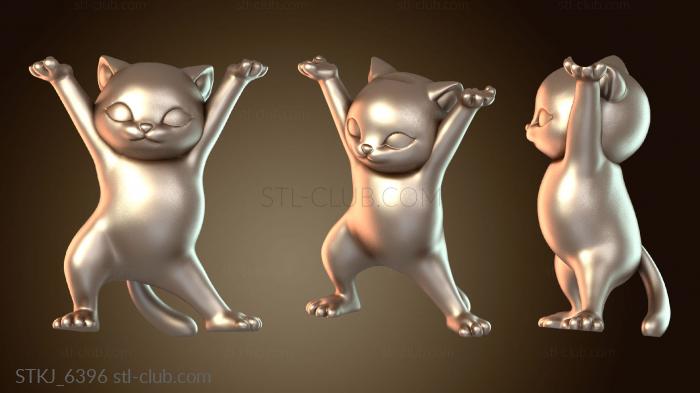 Статуэтки животных Забавная подставка для ручек в виде кошки с усами