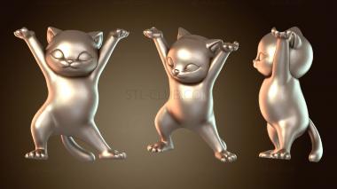 3D мадэль Забавная подставка для ручек в виде кошки с усами (STL)