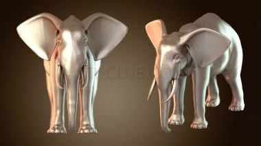 3D мадэль Геометрия: африканский слон с серебряным ключом (STL)