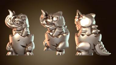 3D модель Годзилла и малыши Демилизард (STL)