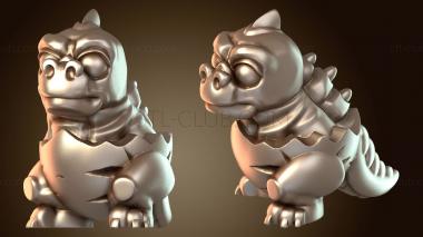 3D модель Годзилла и малыши Демилизард Янг (STL)