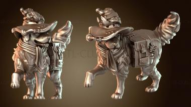 3D модель Золотистый ретривер и персидская кошка (STL)