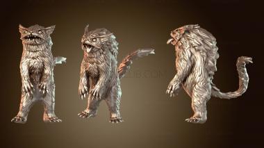 3D модель Заражённый лесной кот стоит (STL)