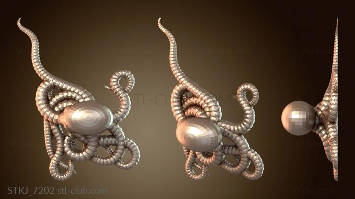 Статуэтки животных Рифовый осьминог темный