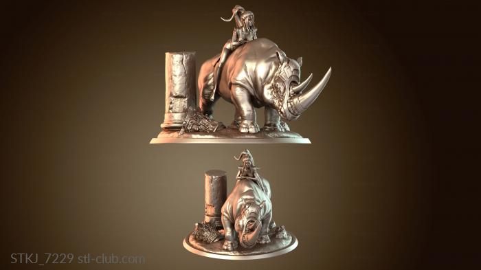 Статуэтки животных Носорог верхом на тишине