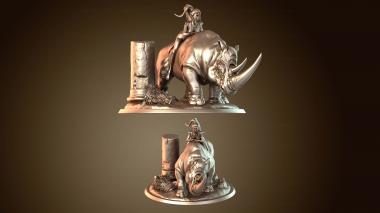 3D модель Носорог верхом на тишине (STL)