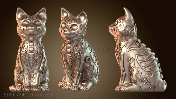 Статуэтки животных Фигурка скелета кошки