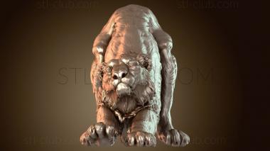 3D model Snow Leopard Stretching (STL)
