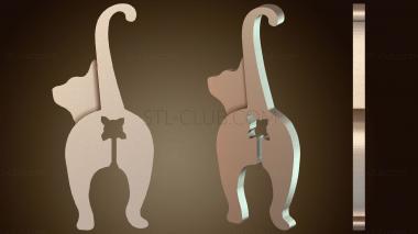 3D модель Кошка-зажим для сумки (STL)