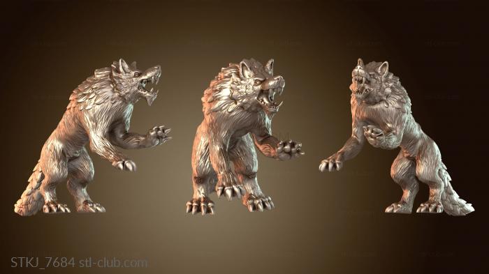 Статуэтки животных Волк и всадник