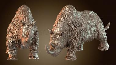 3D model Woolly Rhino Wild (STL)
