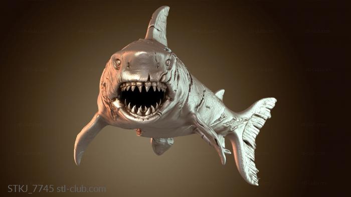 Статуэтки животных Акула-зомби с укусом