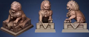 3D model Chinese Lion Statue Realistic (STL)