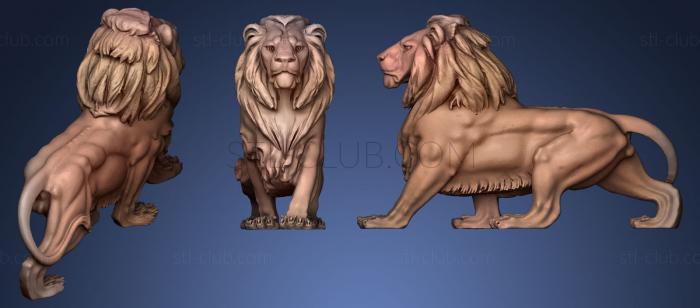 3D мадэль Крадущийся лев (STL)