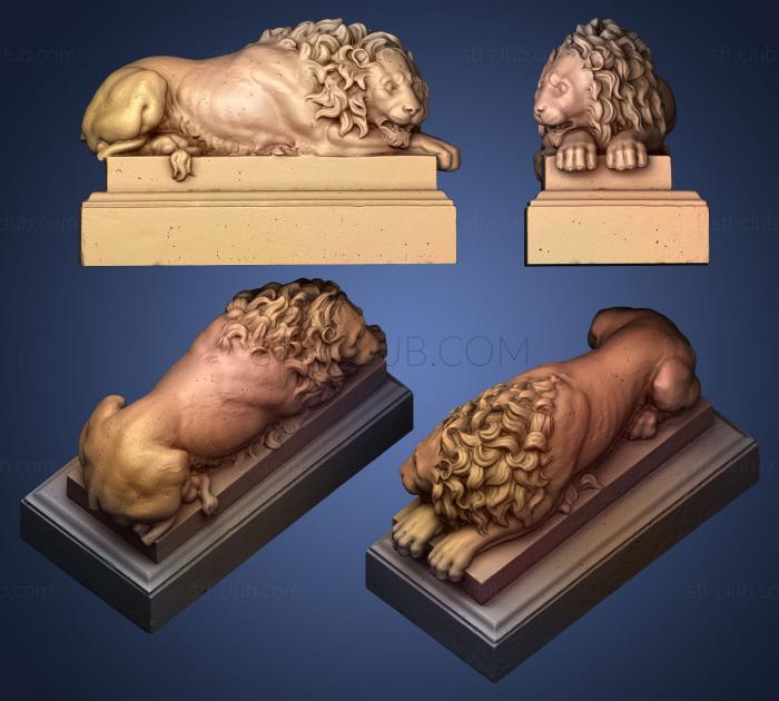 3D модель Львы-хранители спят (STL)