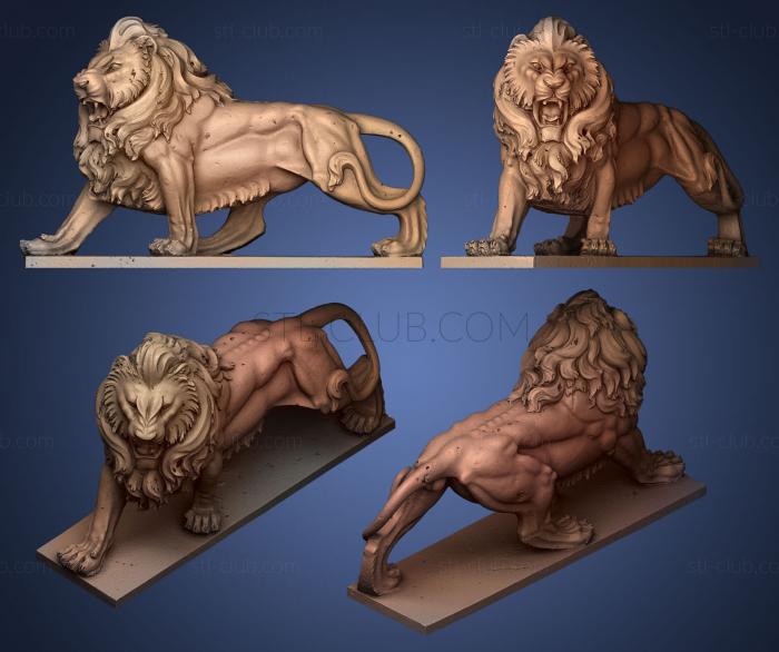 3D model lion agressive right (STL)