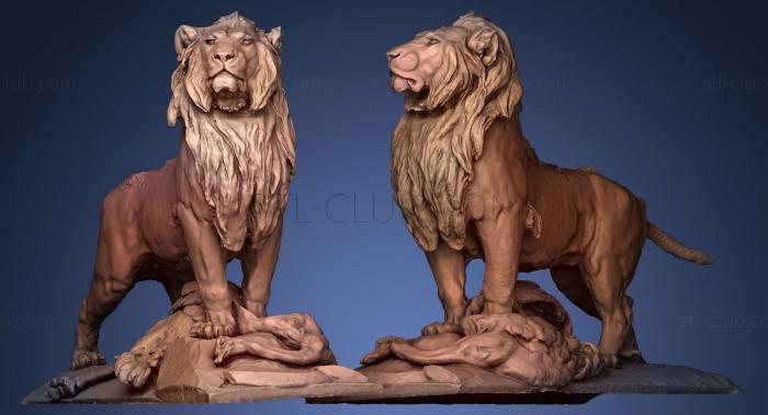 3D model Lion De Nubie et sa proie (STL)