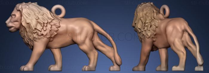 3D модель Подвеска со львом, большая голова (STL)