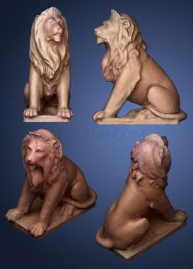 3D model Lion sitting and have a rest (STL)