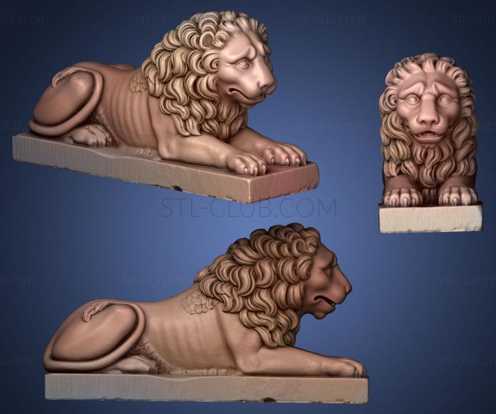3D модель Каменная статуя льва 19 века. (STL)