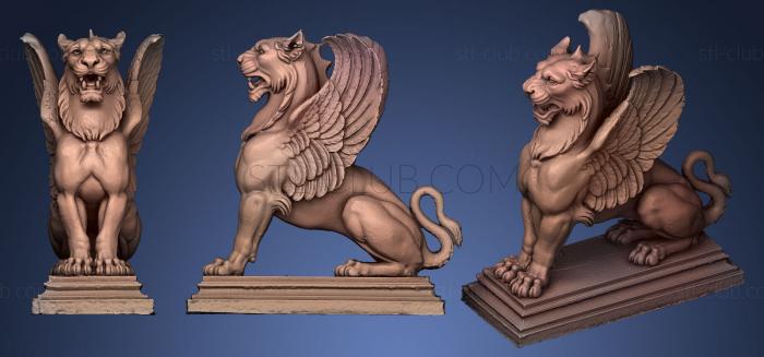 3D model 19th century griffon lion (STL)