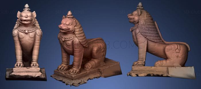3D model Black Lion Guardian (STL)